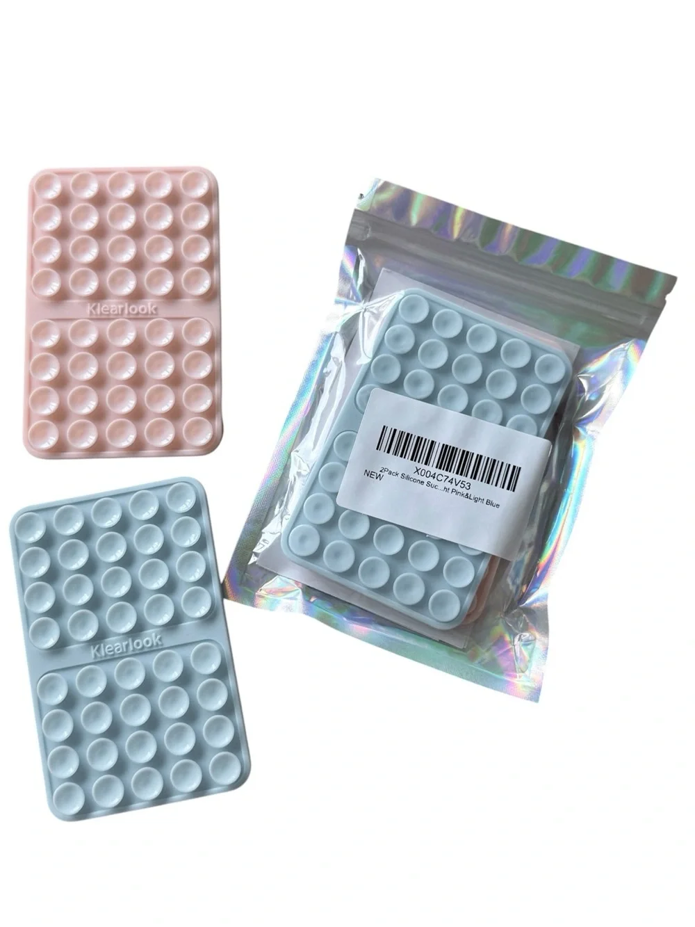 Silicone Pop Grip Phone Sticker - Blue & Pink